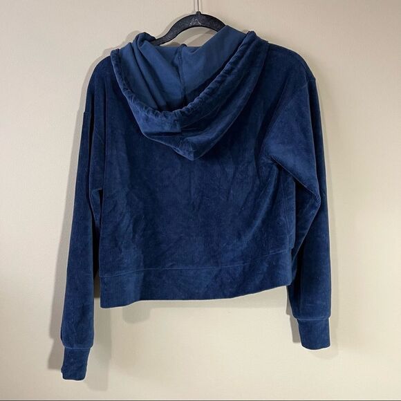 ✨ Forever 21 Navy Blue Corduroy Hoodie Small - Picture 5 of 6